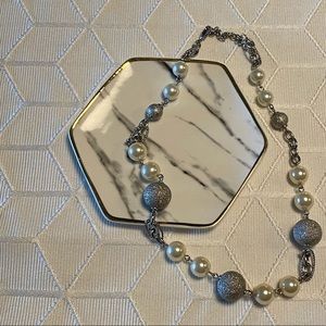 Cezanne Silver and Pearl Necklace